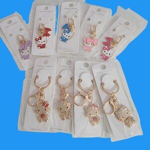 Hello Kitty Assorted Charm Key Rings Bag Candy Jewelry Keychain NWT